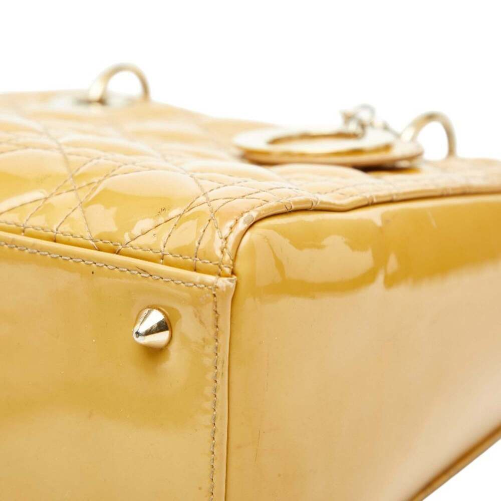 CHRISTIAN DIOR Yellow Leather Shoulder Bag - Picture 4 of 12
